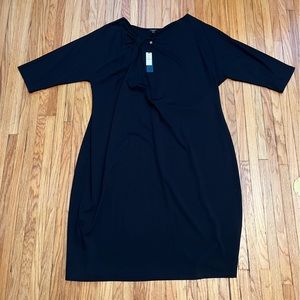 $170 NWT Talbots 24W Black Dress Rayon Nylon Black Lightweight Spring Plus Size